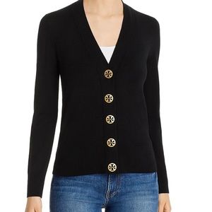 Tory Burch Simone V Neck Cardigan- cotton